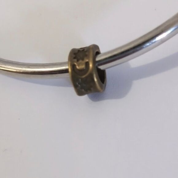 Antique Bronze Moon and Stars Spacer Charm for Pandora Style Bracelet - Picture 4 of 4